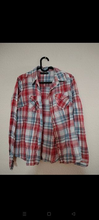 Camisa cuadros Atmosphere roja-azul