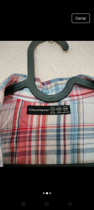 Camisa cuadros Atmosphere roja-azul