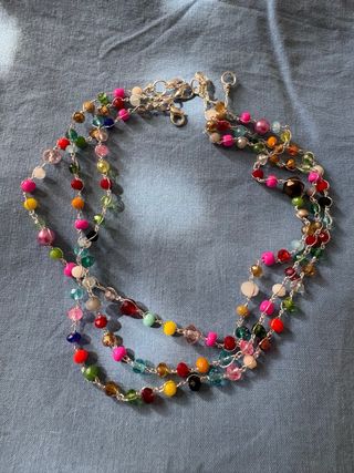 Collana argento perle multicolori
