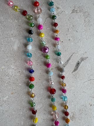 Collana argento perle multicolori