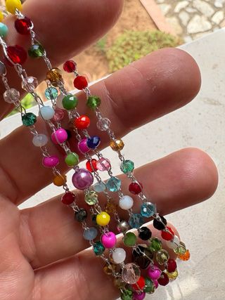 Collana argento perle multicolori