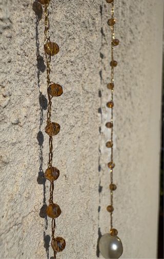 Collana oro perle bianche ambra