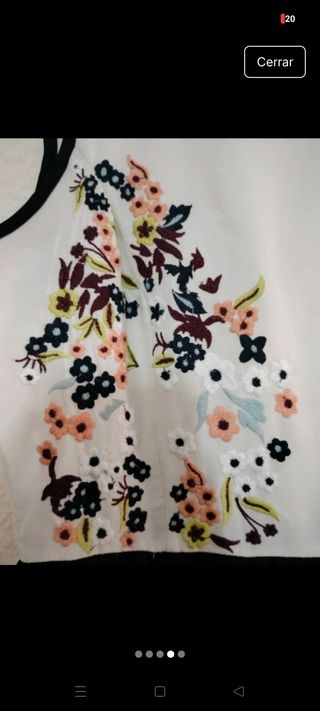 Vestido Stradivarius flores-tul blanco-negro