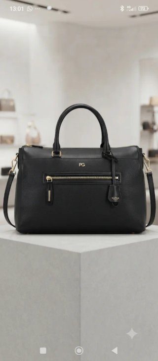 Bolso de piel de Purificación García - Negro