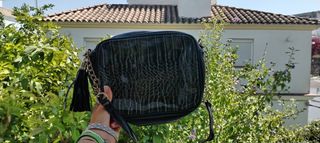 Bolso rayas beige-azul