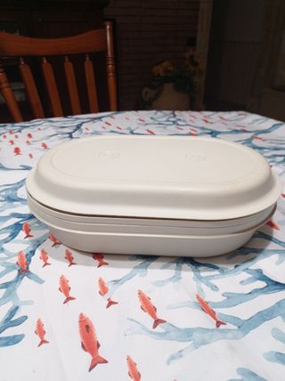 Set 3 vassoi / contenitori Tapperware beige