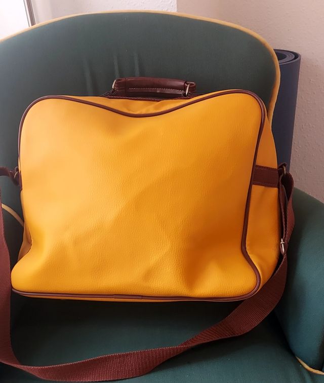 Bolsa viaje unisex marrón-amarilla