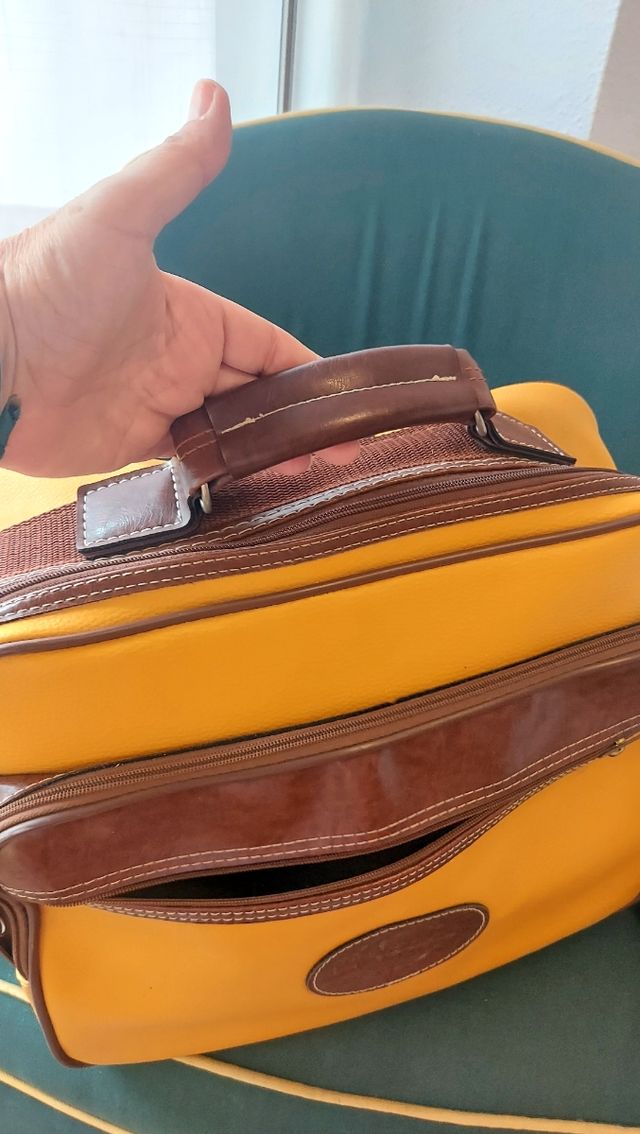 Bolsa viaje unisex marrón-amarilla