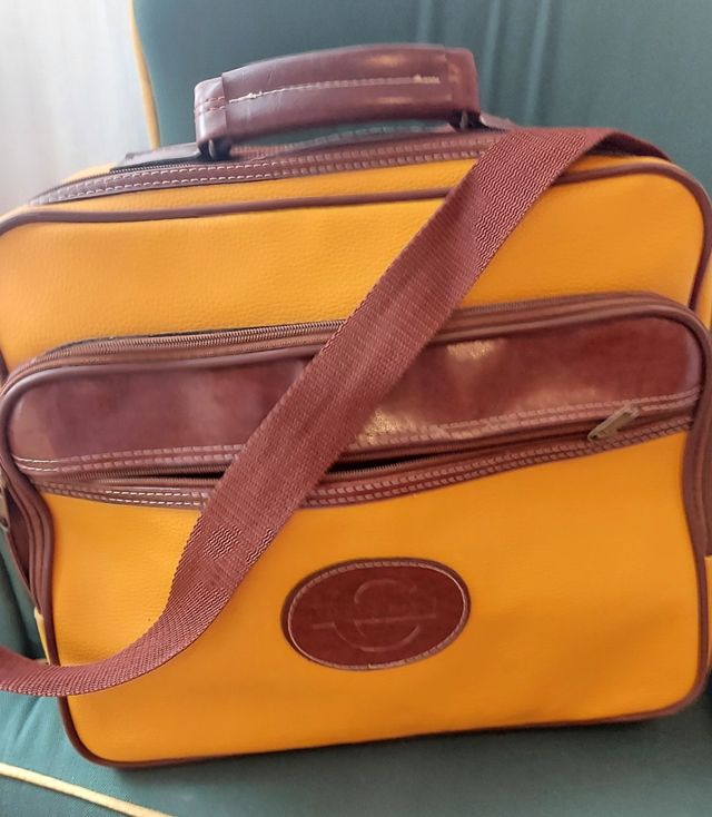 Bolsa viaje unisex marrón-amarilla