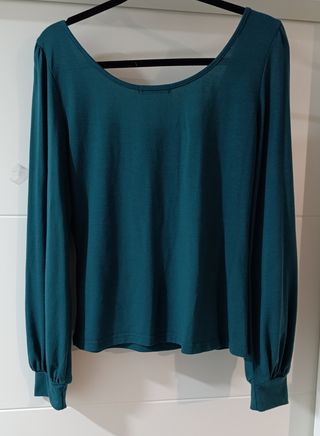 Blusa SHEIN manga larga - Verde azulado