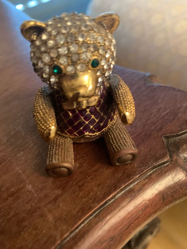Osito joyero esmaltado con cristales