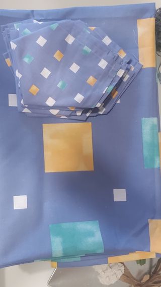 Mantel refondo BURRITO BLANCO  con 6 servilletas