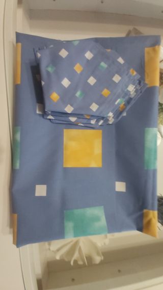 Mantel refondo BURRITO BLANCO  con 6 servilletas