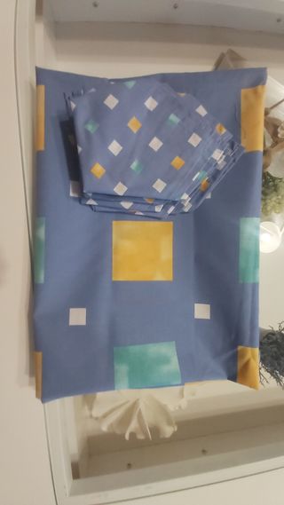 Mantel refondo BURRITO BLANCO  con 6 servilletas