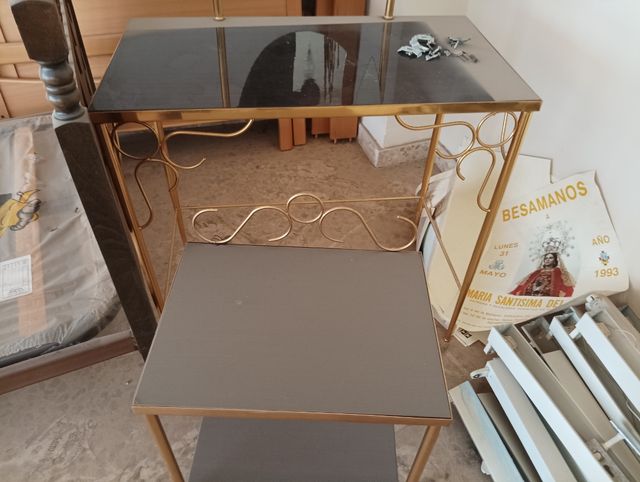 Cabecera cama metal dorada