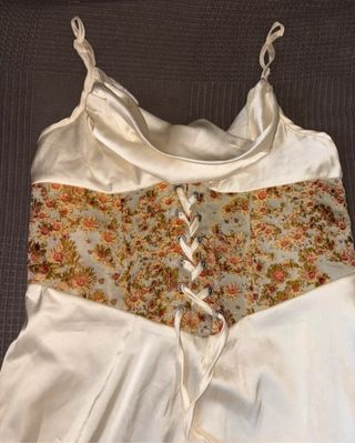 Vestido satén blanco c/corsé