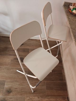 Taburetes plegables blancos x2