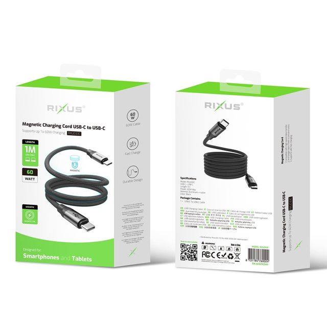 Cable RIXUS USB-C Magnético - 1m