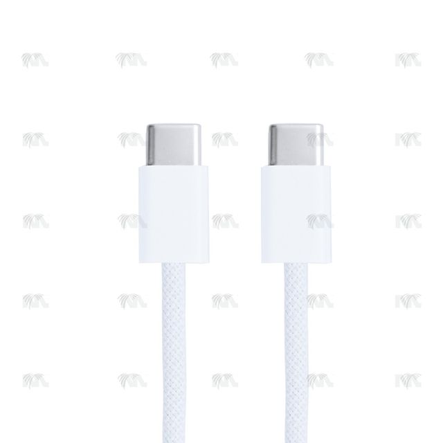 Cable USB-C a USB-C (100cm, 60W) tejido blanco