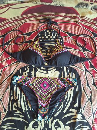 Bikini tribal multicolor - Negro