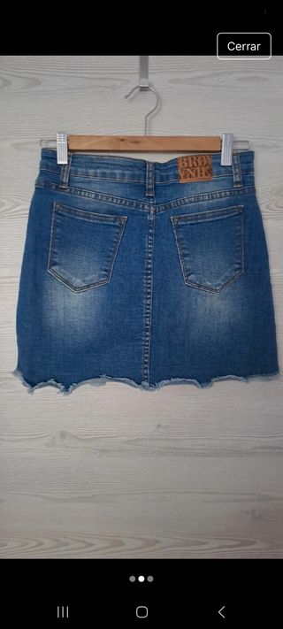 Minifalda vaquera azul elástica