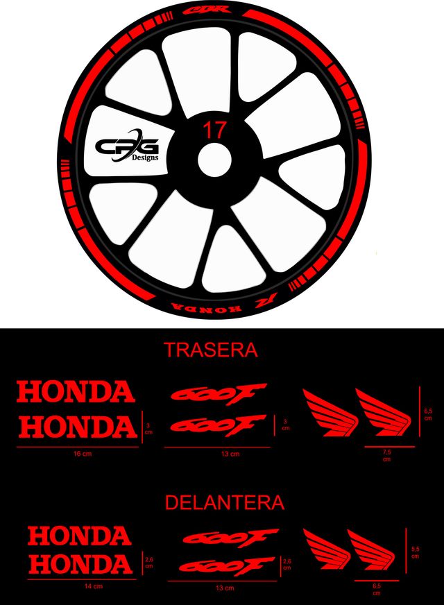 Pegatinas llantas Honda CBR 600F