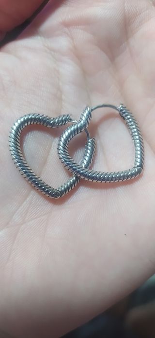 Pendientes Pandora corazón plata