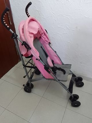 Carro bebé rosa plegable