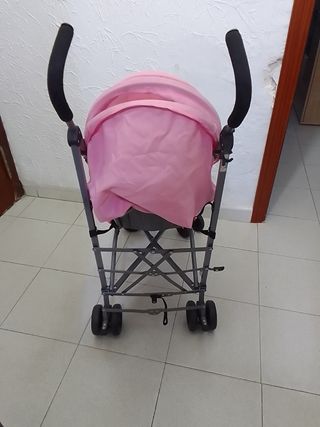 Carro bebé rosa plegable