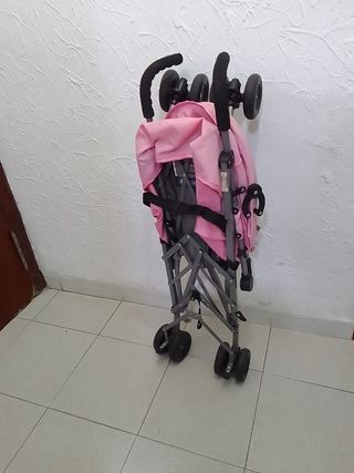 Carro bebé rosa plegable