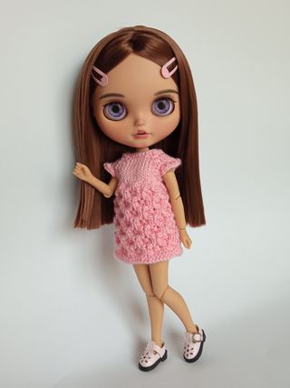 Vestido corto rosa con calados - Blythe