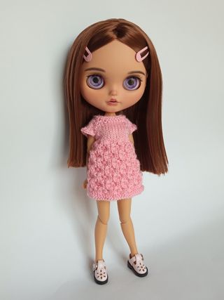 Vestido corto rosa con calados - Blythe