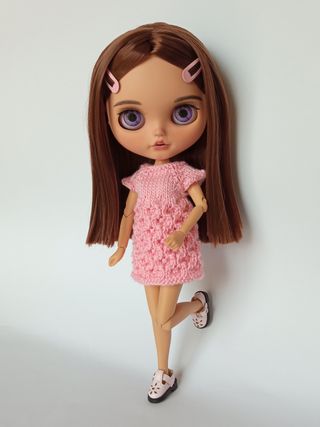 Vestido corto rosa con calados - Blythe