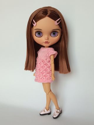 Vestido corto rosa con calados - Blythe