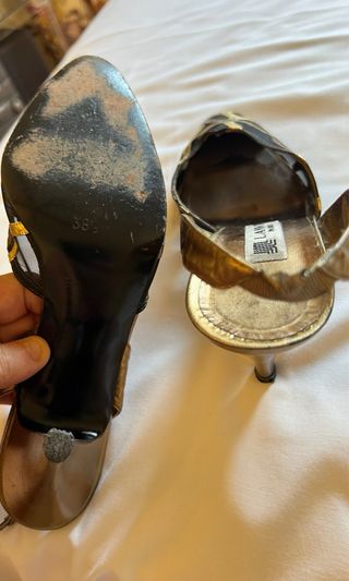 Sandalias Lanvin tacón dorado