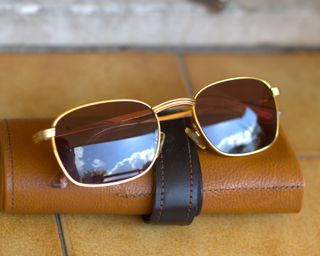 Occhiali Cartier vintage oro marroni