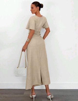Vestido beige midi