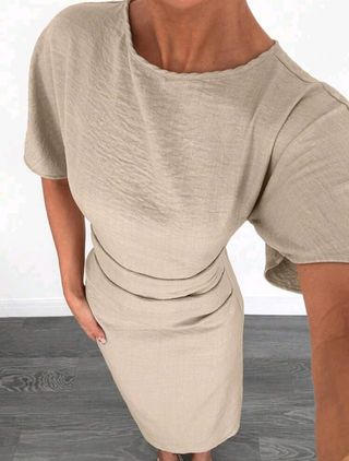 Vestido beige midi