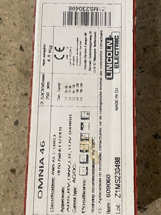 Electrodos Omnia 46 Inox 2.5x350mm