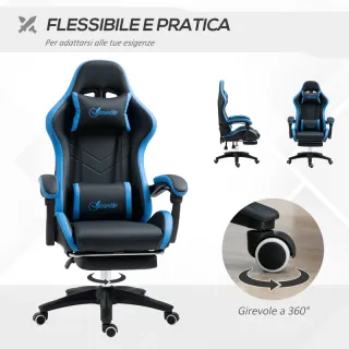 Sedia da Gaming con Altezza Regolabile e Schienale