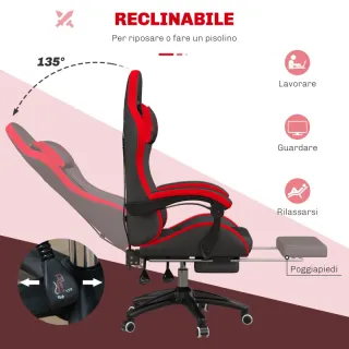 Sedia da Gaming con Altezza Regolabile e Schienale