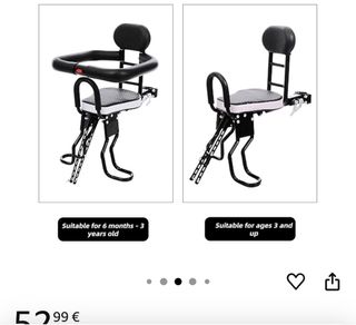Silla para bici bebe y niños 