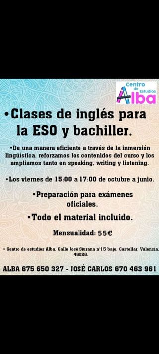 Clases de inglés para la ESO, bachiller y adultos.