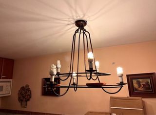 Lámpara forja rústica 6 luces