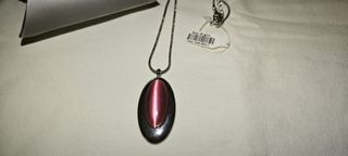 Colgante ovalado rosado (ojo de gato)