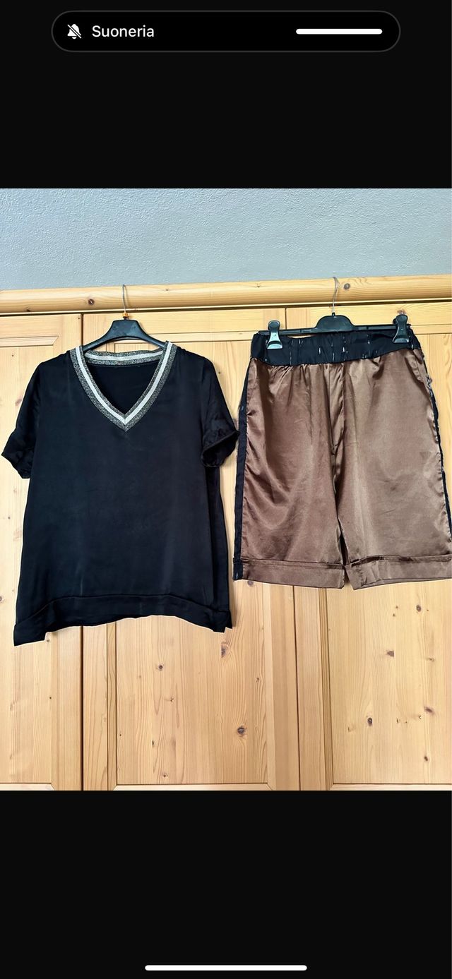 Completo vintage viscosa nero marrone