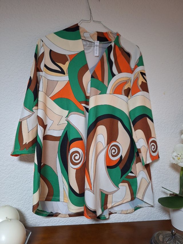 Blusa retro multicolor