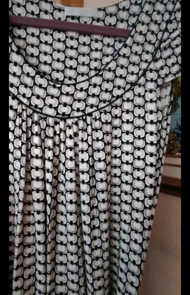 Vestido blanco y negro - Talla M