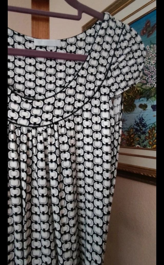 Vestido blanco y negro - Talla M