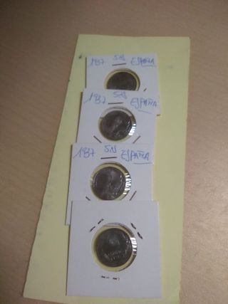 4 Monedas España 5 Céntimos 1937